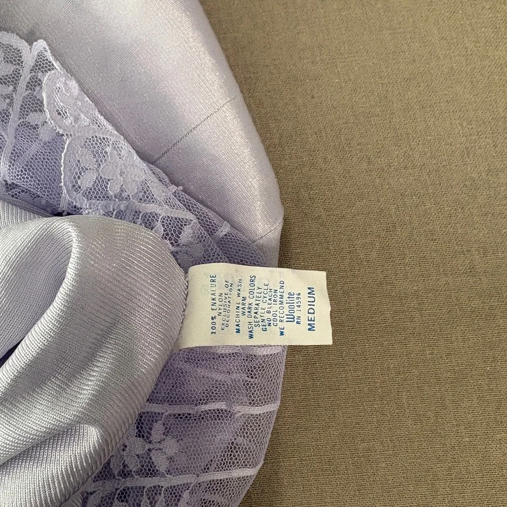 Vintage Kayser Nightgown Womens Medium Purple Lace Sleeveless V-Neck Honeymoon